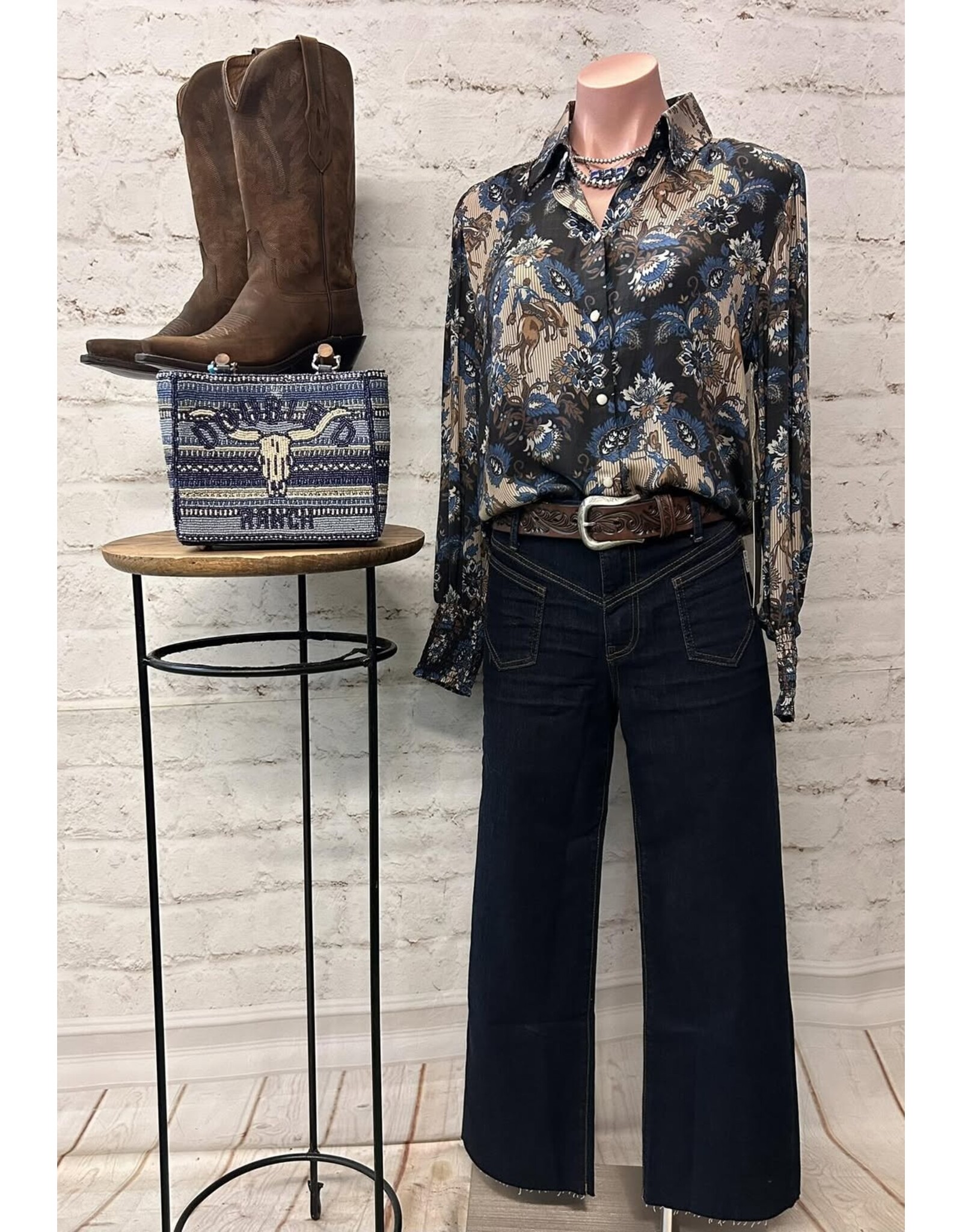 Double D Ranch Double D Ranch DeWitt's Damask Top