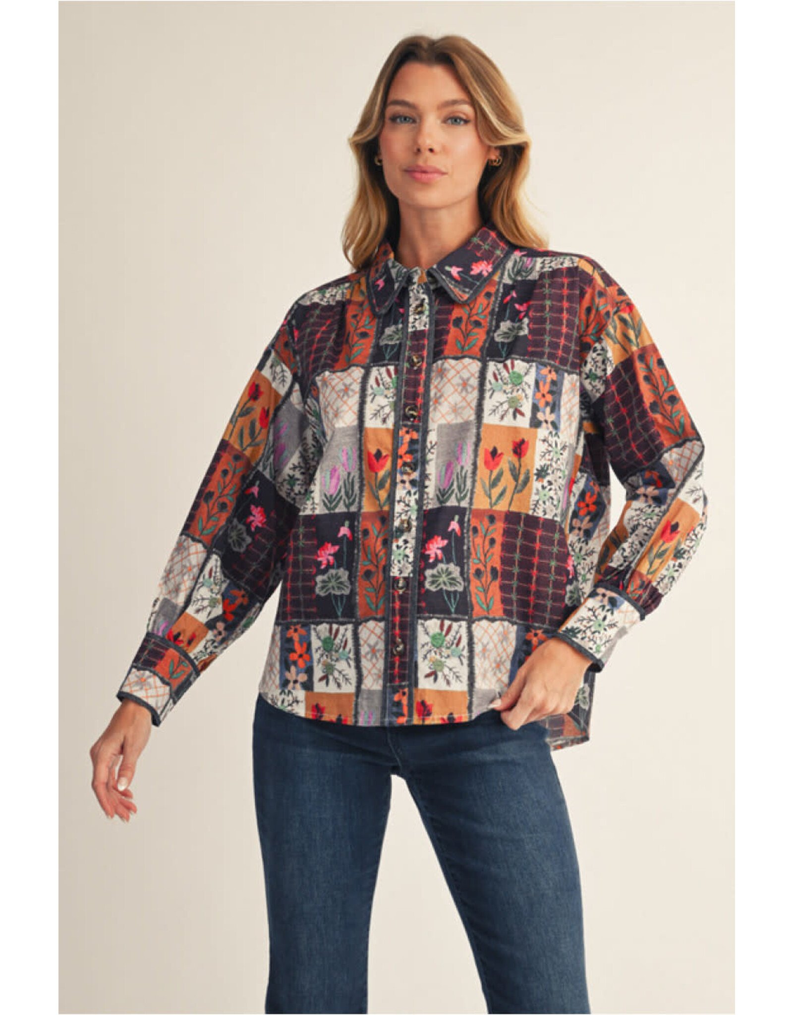 Fiona Faux Patchwork Shirt