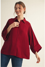 Melody 3/4 Sleeve Button Down Top