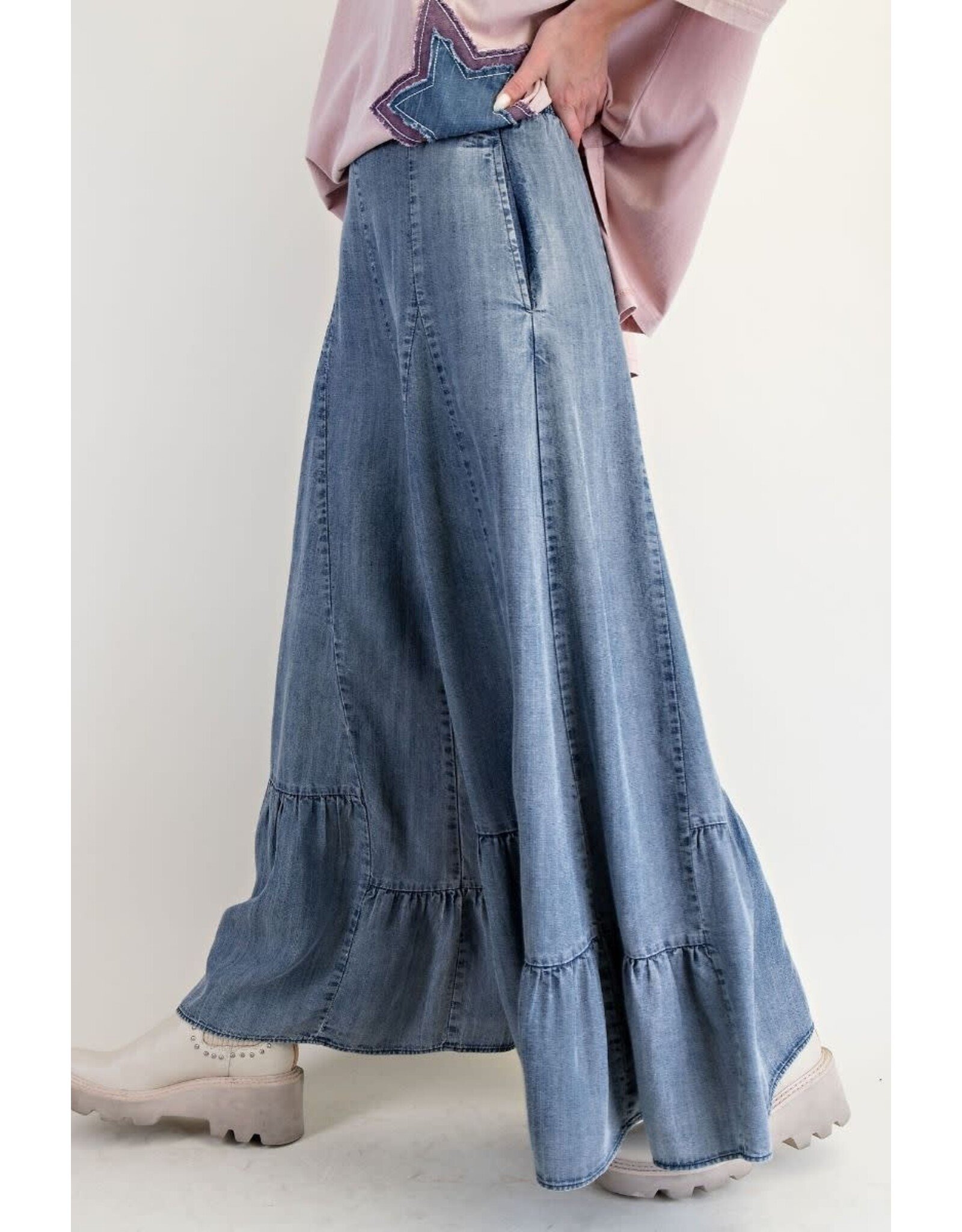 Reagan Rubble Denim Palazzo Pants