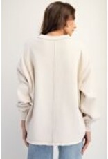 Rose Printed Washed Terry Pullover