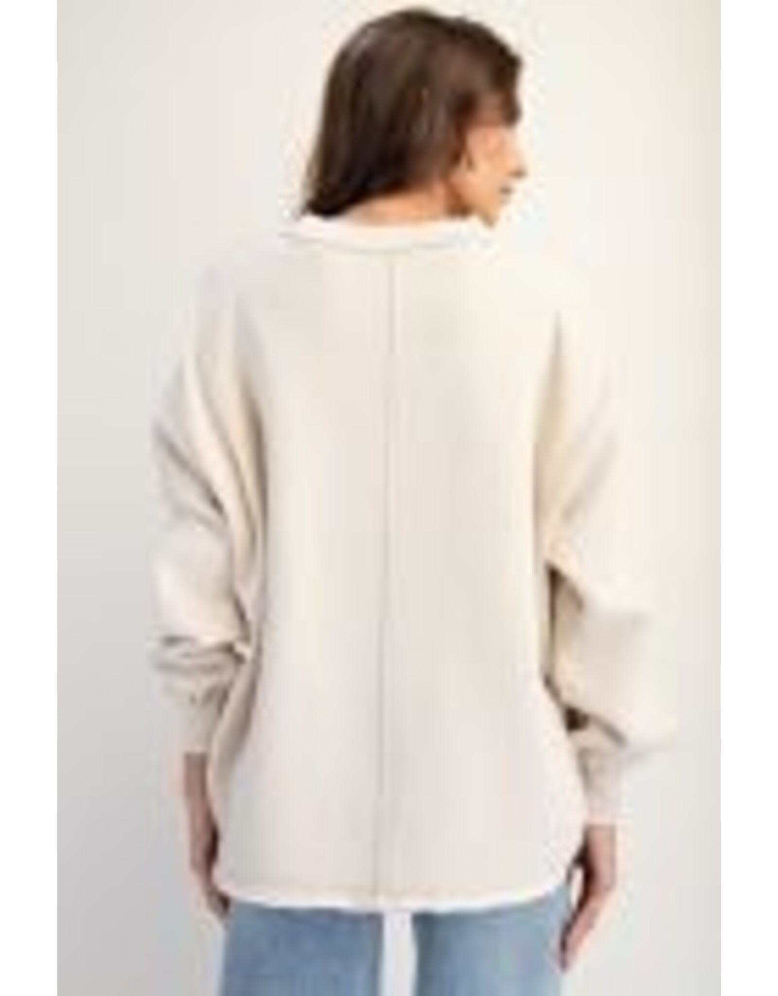 Rose Printed Washed Terry Pullover