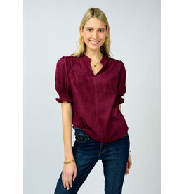 Ivy Jane Ivy Jane Suede Top - Wine