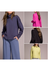 Tribal Tribal Techno Lux Drop Shoulder Funnel Neck Knit Top