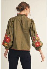 Bella Embroidered Sleeve Top