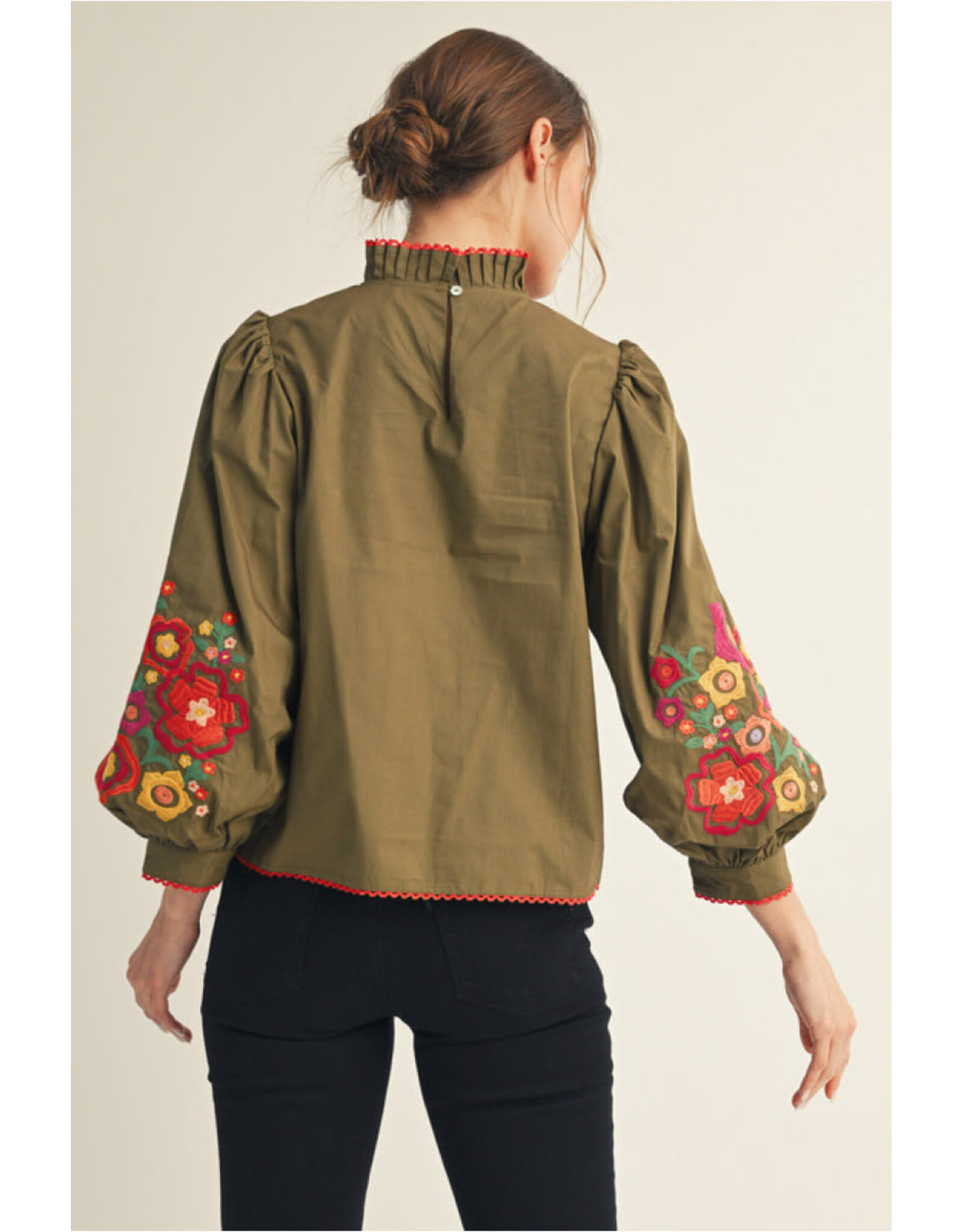 Bella Embroidered Sleeve Top