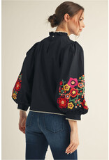 Bella Embroidered Sleeve Top