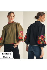 Bella Embroidered Sleeve Top