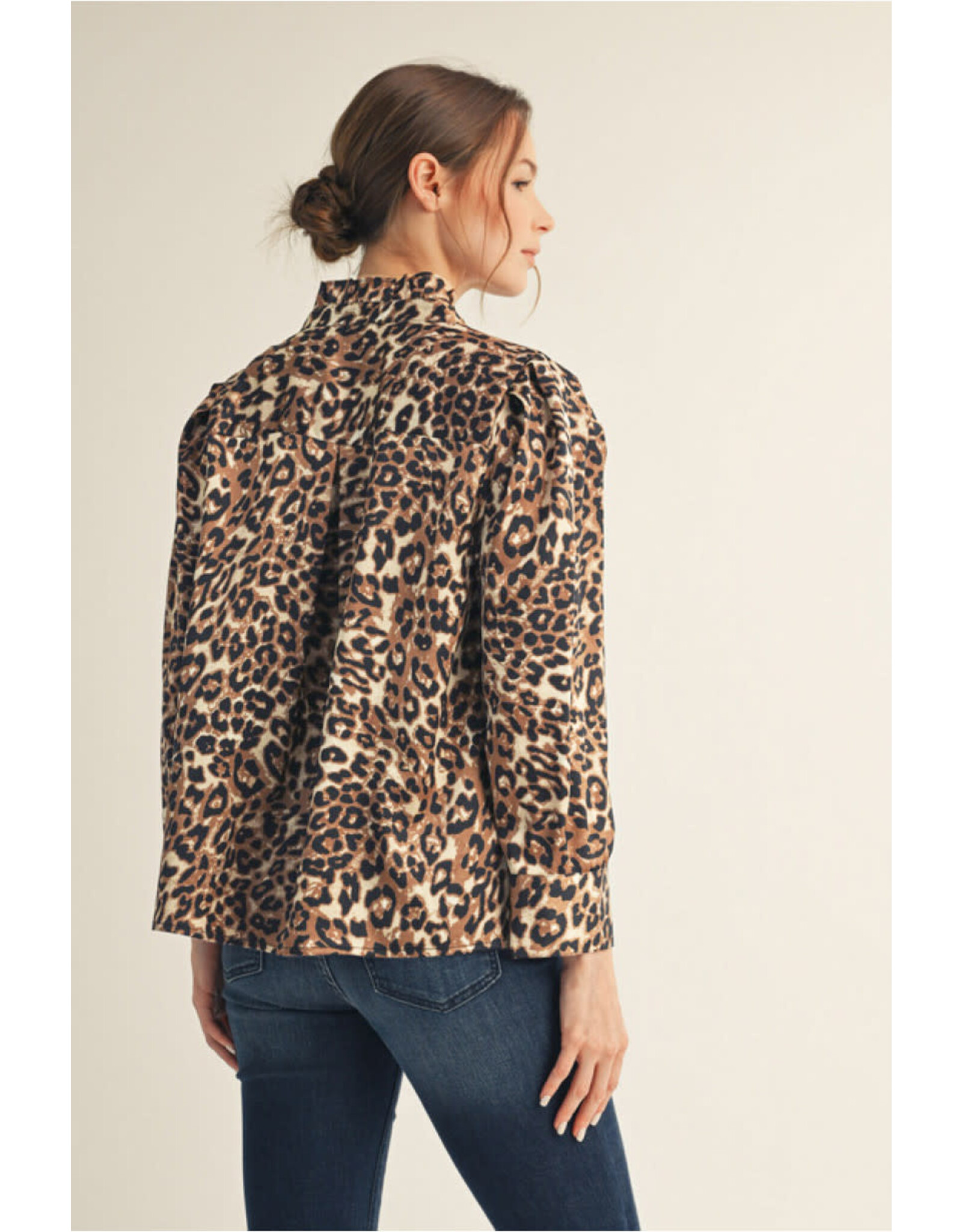 Landy Leopard Top Black Trim