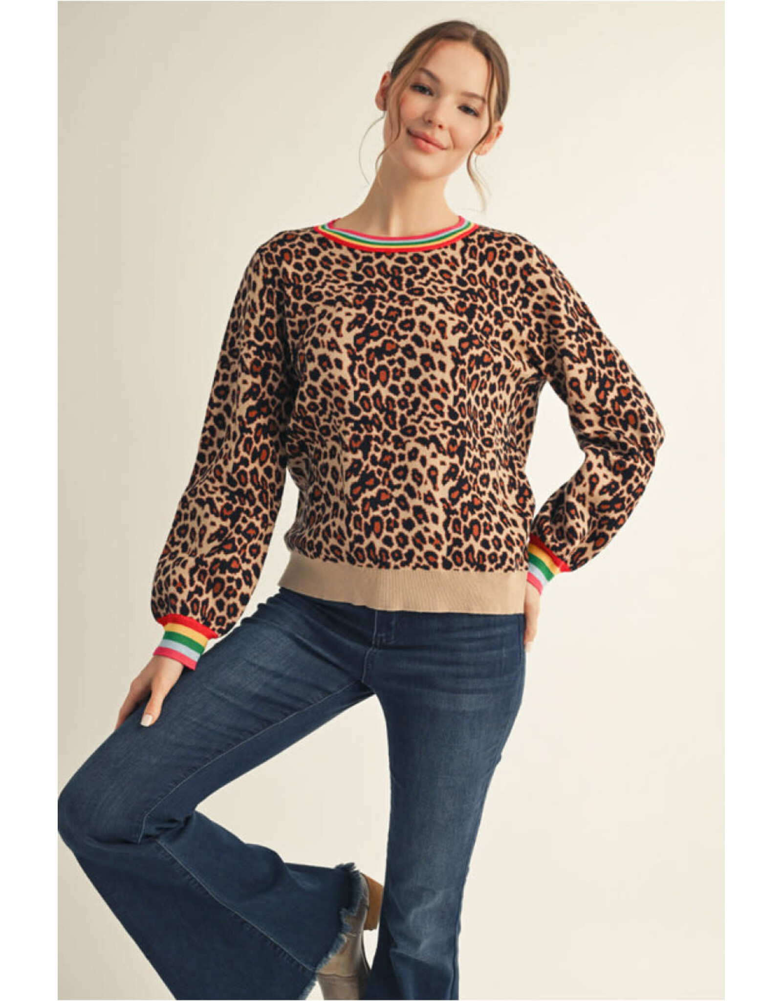 Leesa Leopard Sweater Top