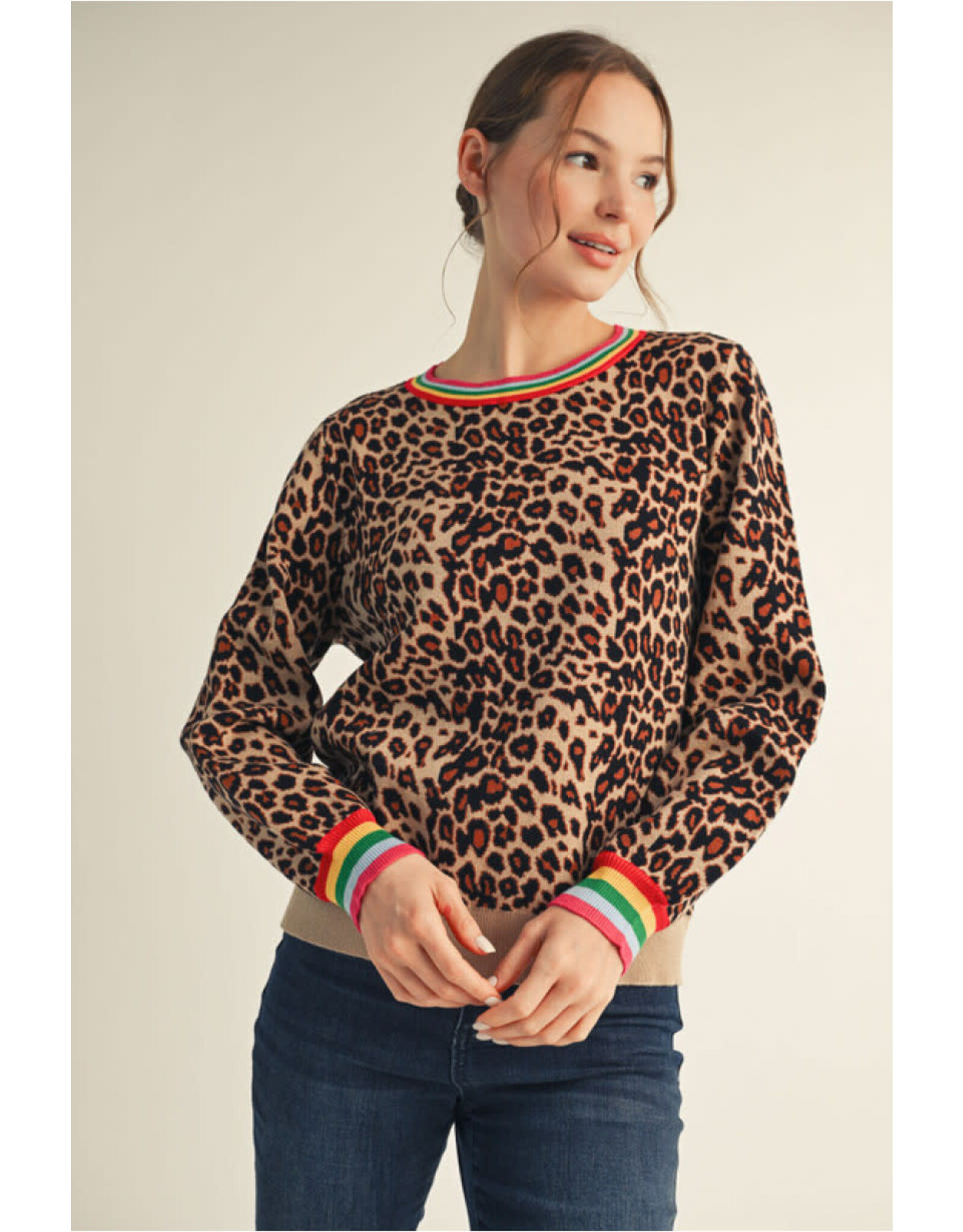 Leesa Leopard Sweater Top