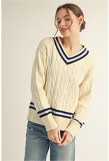 Harvard Drop Shoulder Cable Knit Sweater