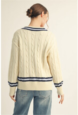 Harvard Drop Shoulder Cable Knit Sweater