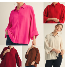 Melody 3/4 Sleeve Button Down Top