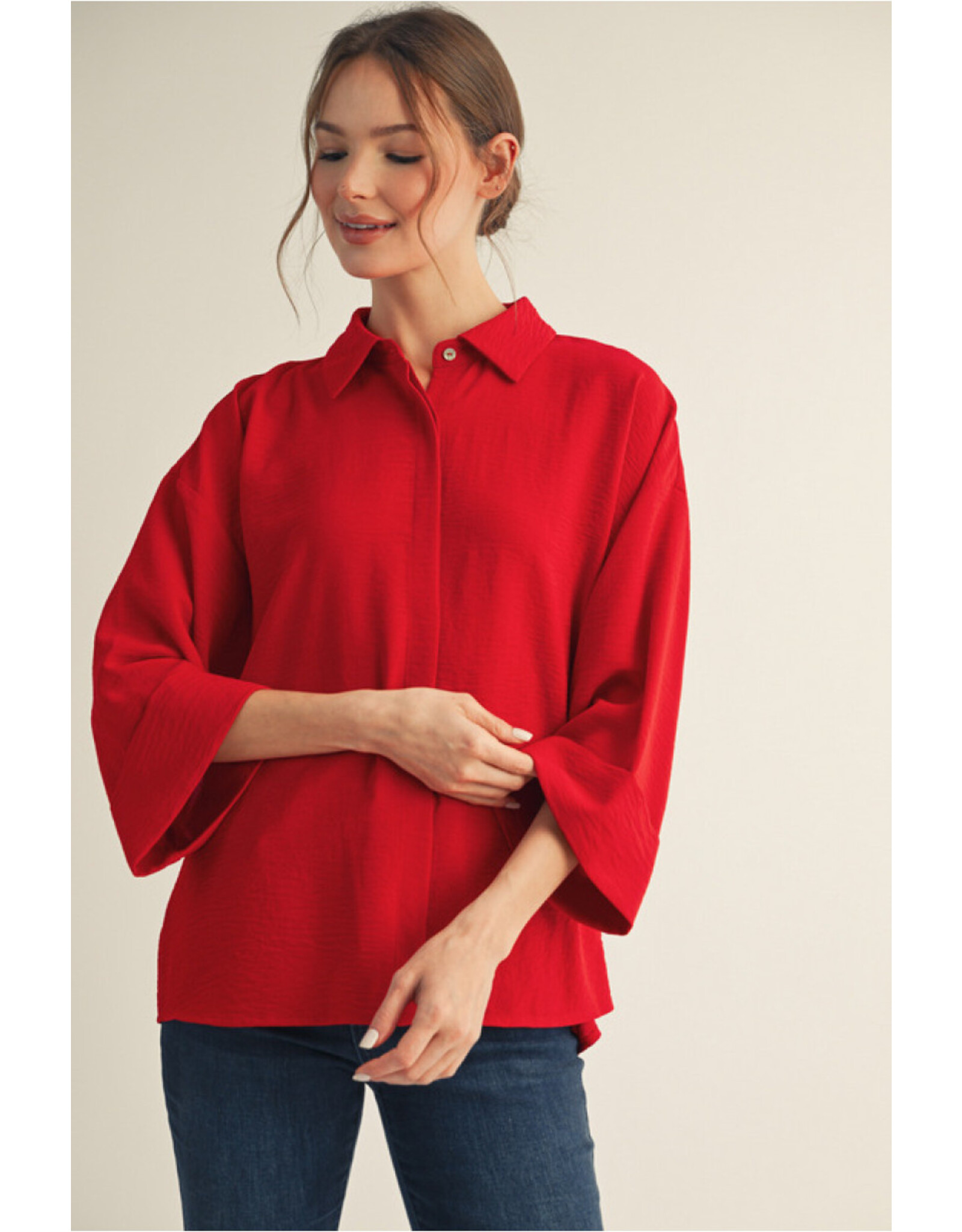 Melody 3/4 Sleeve Button Down Top