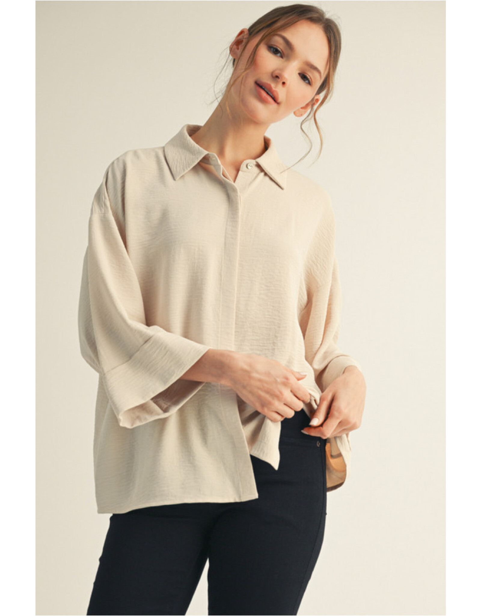 Melody 3/4 Sleeve Button Down Top