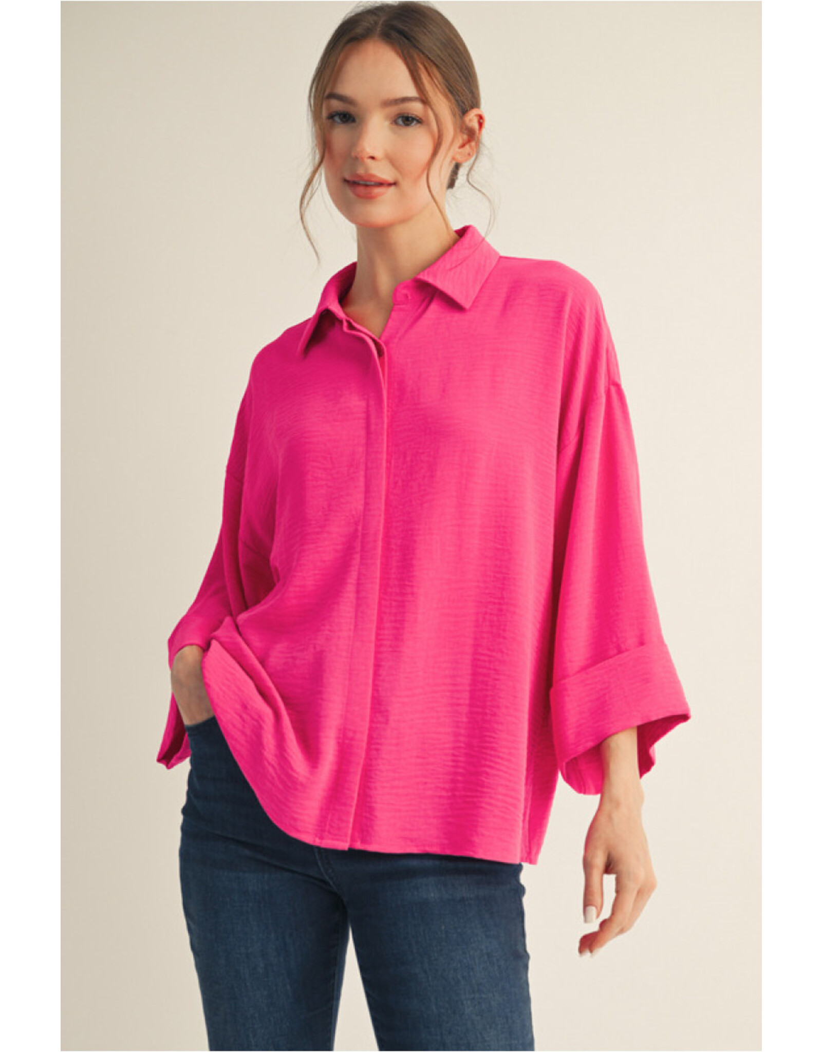 Melody 3/4 Sleeve Button Down Top