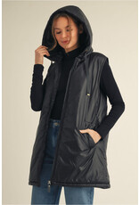 Hannah Black Hoodie Vest