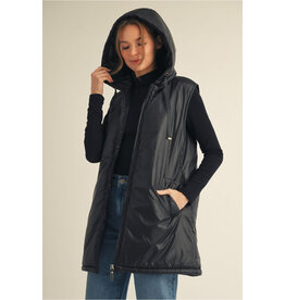 Hannah Black Hoodie Vest