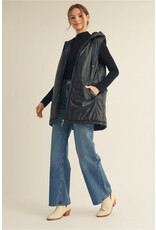 Hannah Black Hoodie Vest
