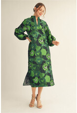 Madge Green Floral Party Dress