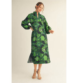 Madge Green Floral Party Dress