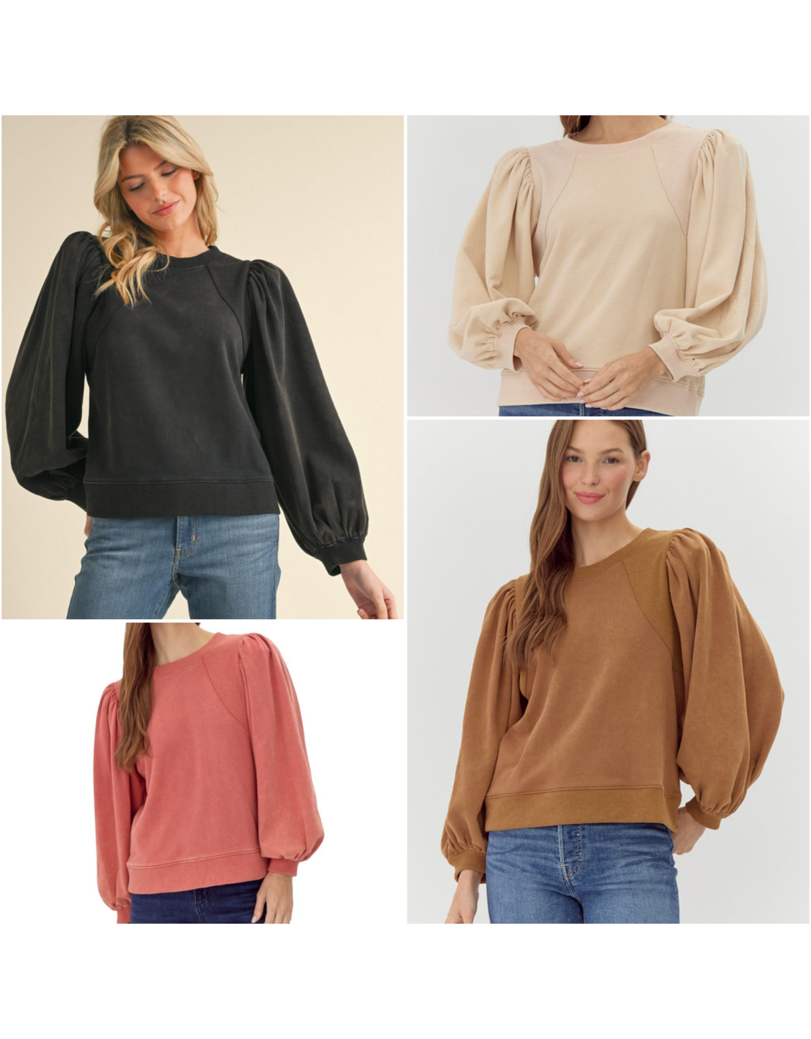 Gabby Puff Sleeve Sweatshirt