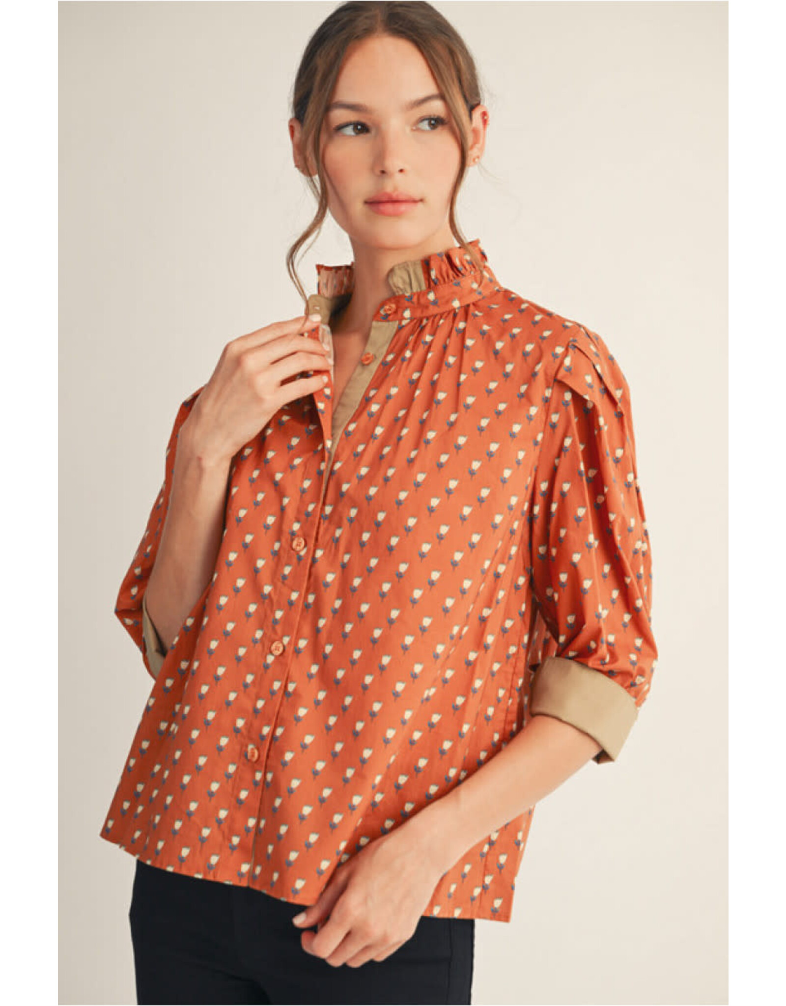 Tinsley Floral 3/4 Sleeve Top