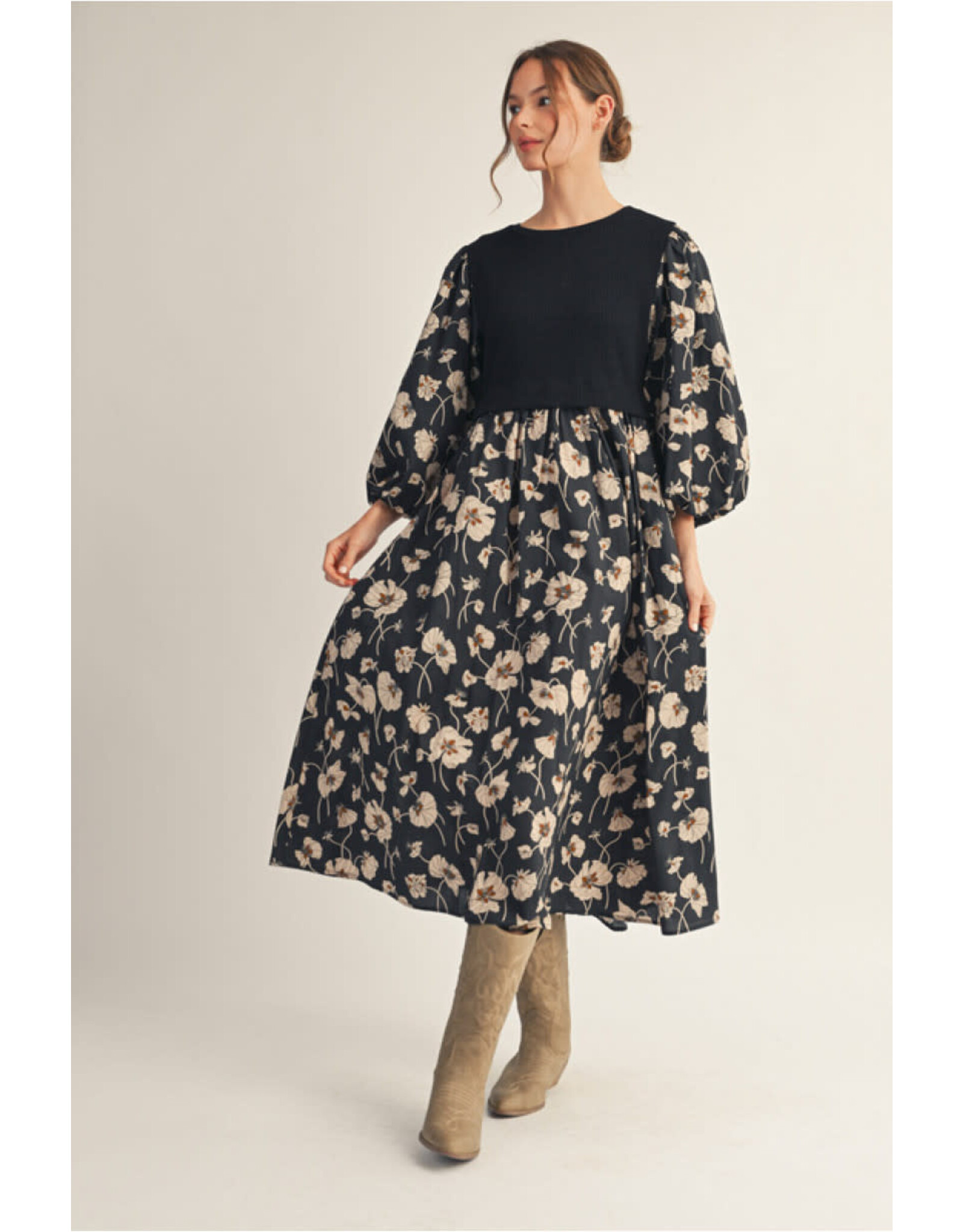 Midnight Meadow Midi Dress