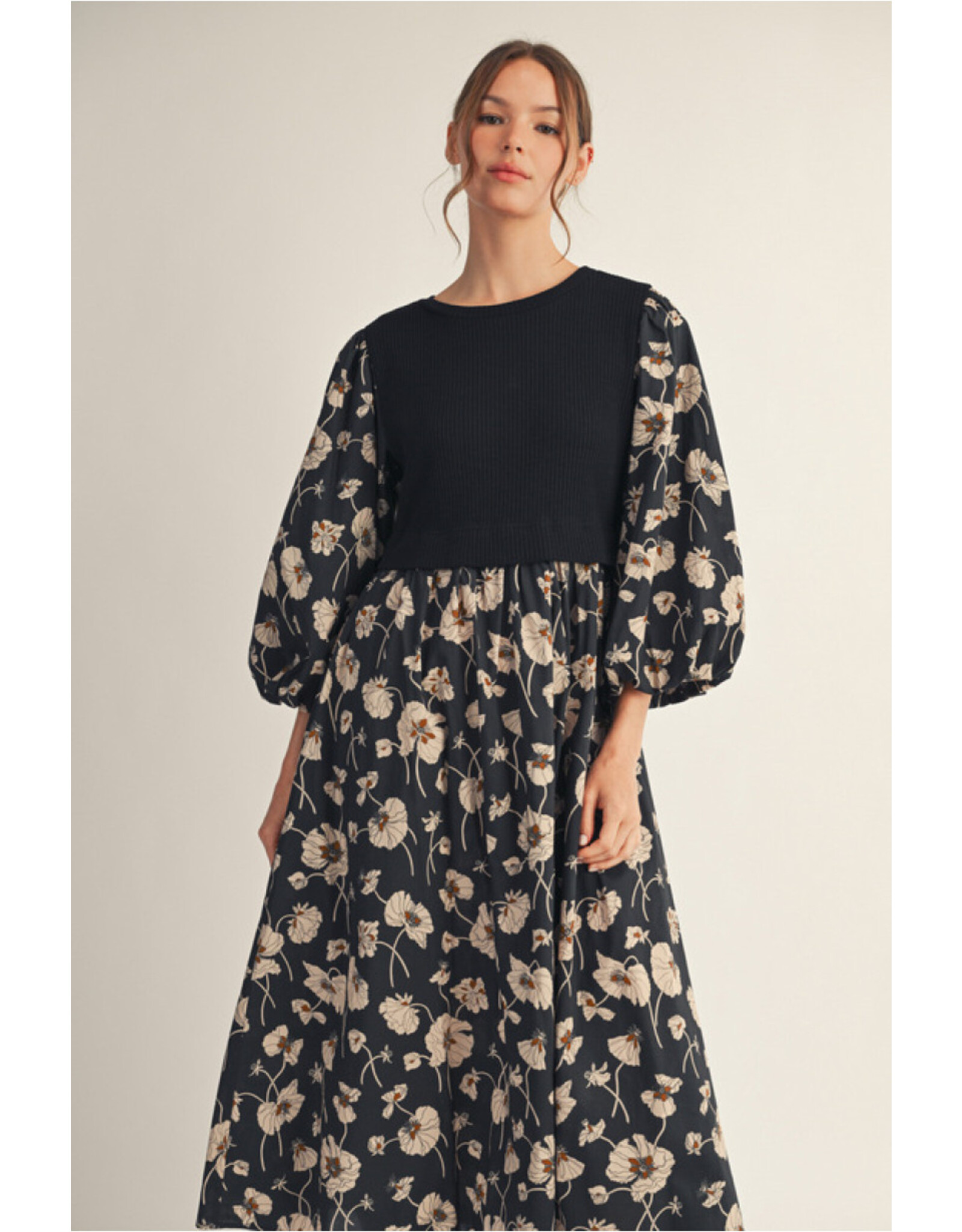 Midnight Meadow Midi Dress