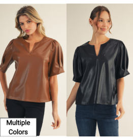 Brielle Leatherette Top