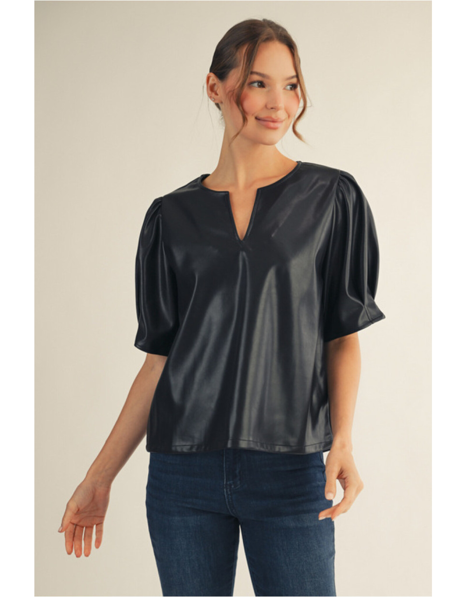 Brielle Leatherette Top