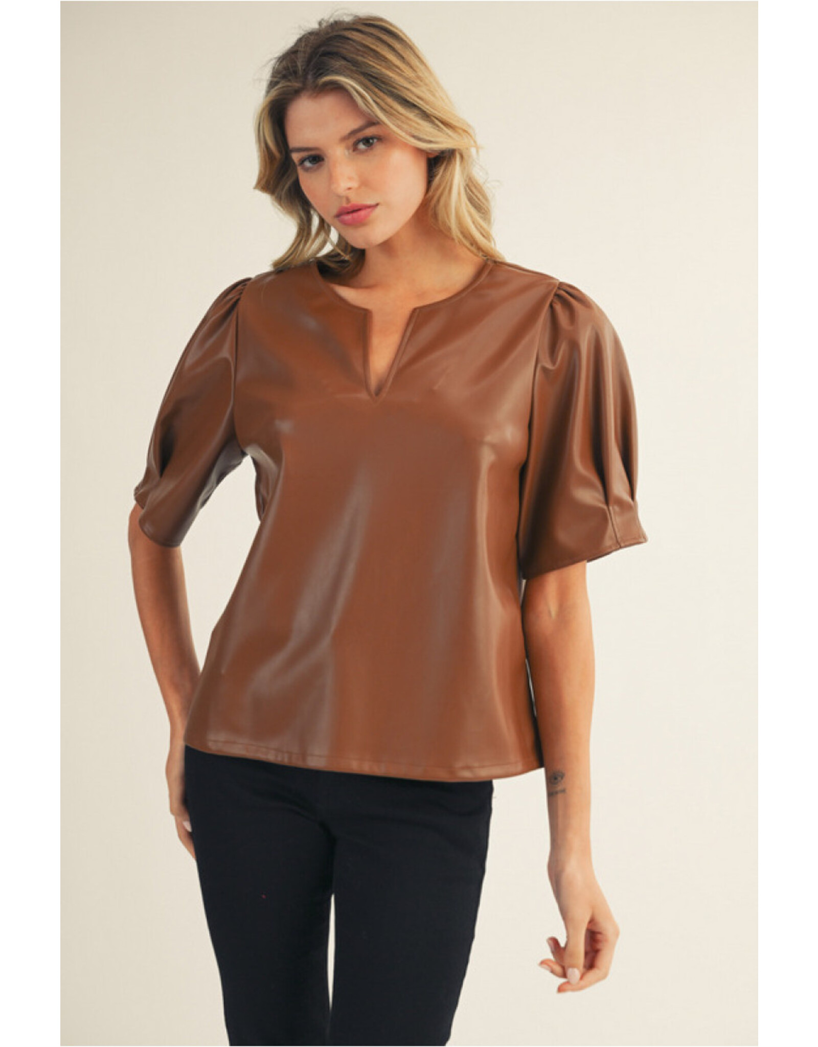 Brielle Leatherette Top
