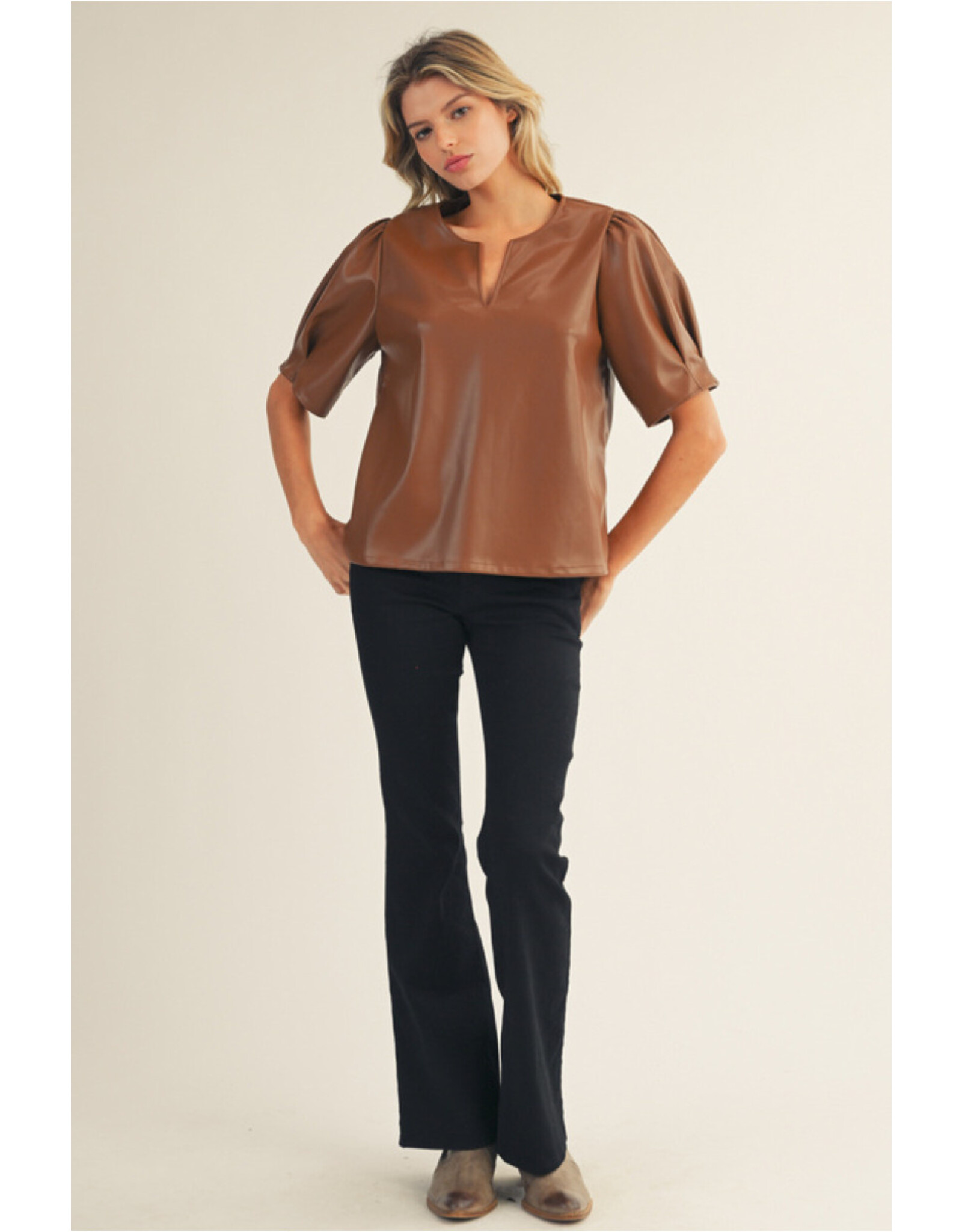 Brielle Leatherette Top
