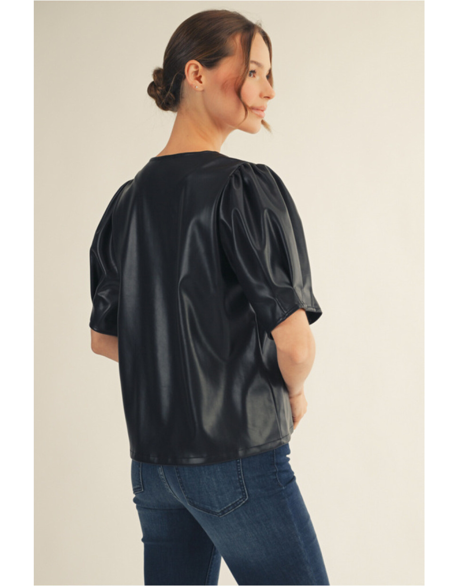 Brielle Leatherette Top