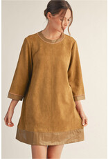 Chloe Camel Faux Suede Leather Dress