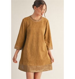 Chloe Camel Faux Suede Leather Dress
