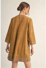 Chloe Camel Faux Suede Leather Dress