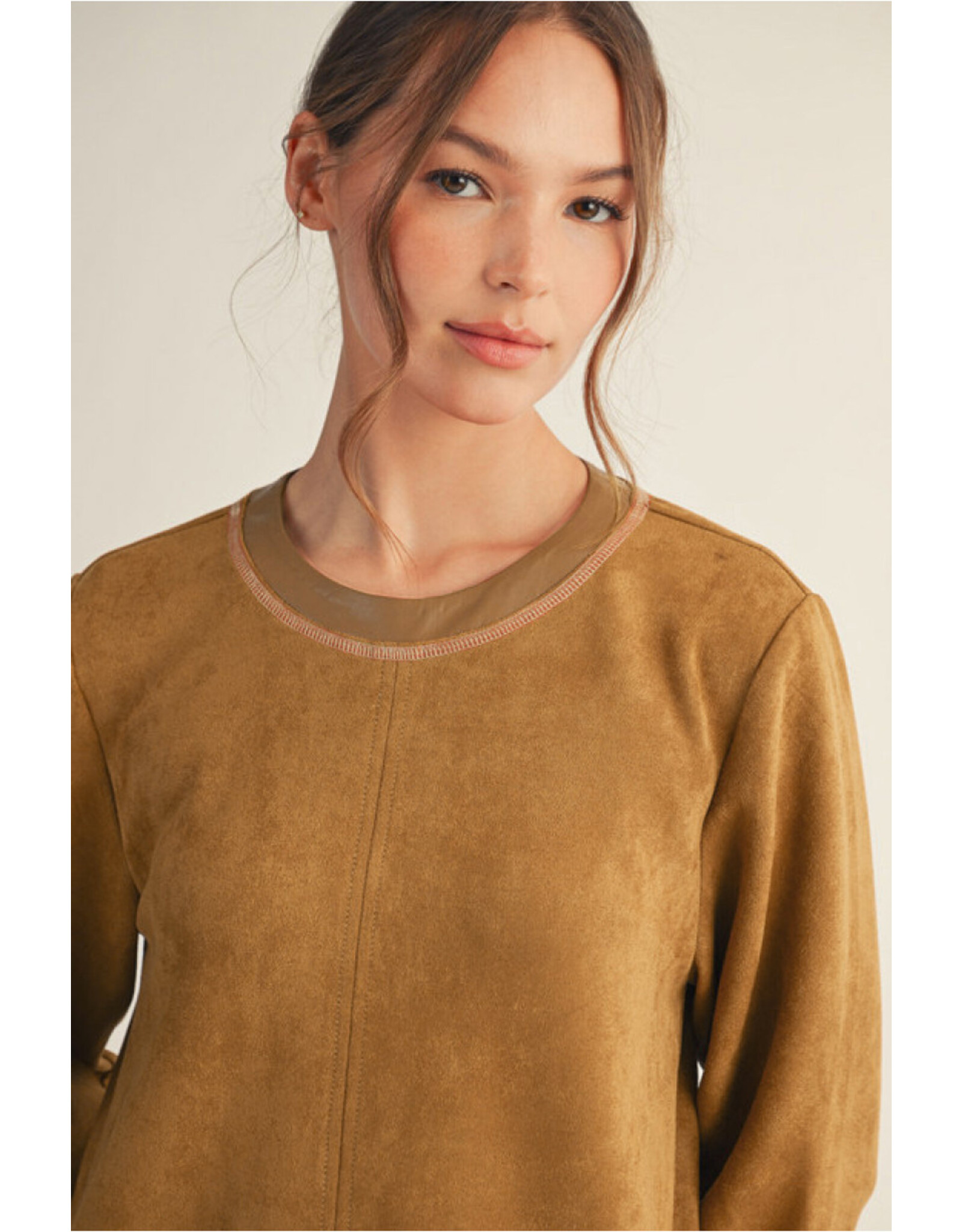 Chloe Camel Faux Suede Leather Dress