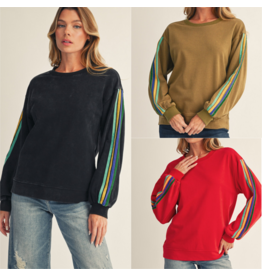 Sadie Velvet Stripe Sweatshirt