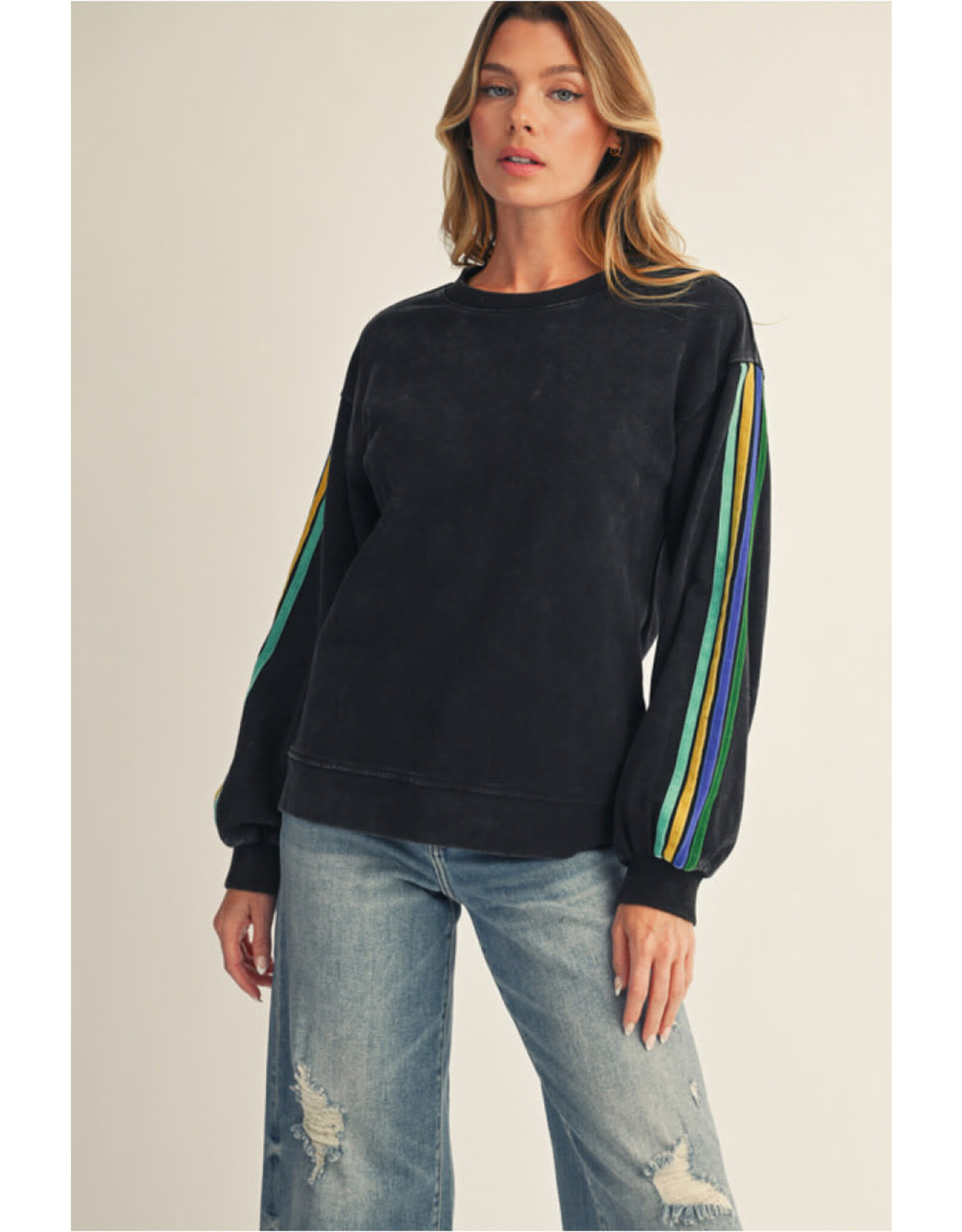 Sadie Velvet Stripe Sweatshirt