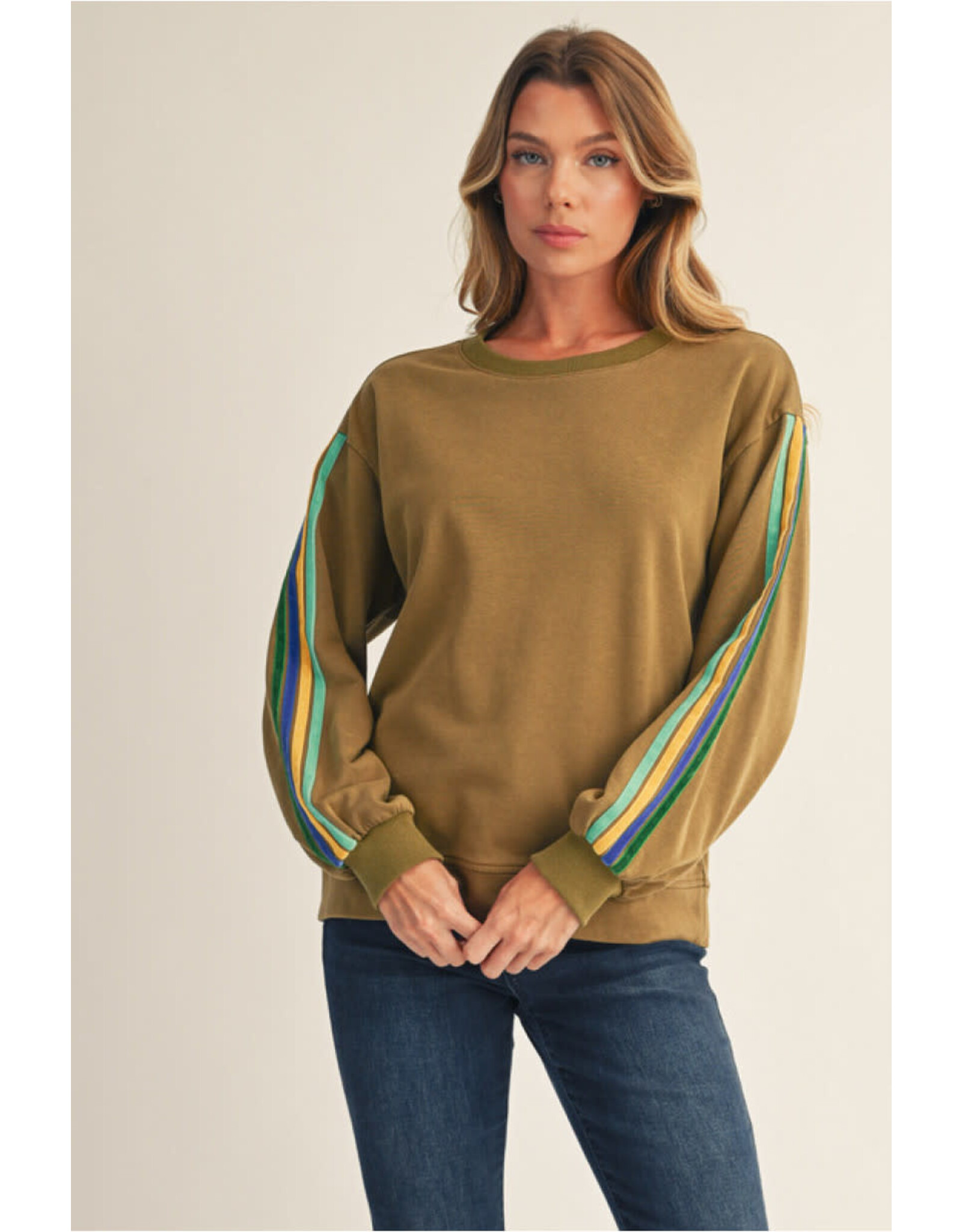 Sadie Velvet Stripe Sweatshirt