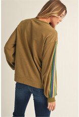 Sadie Velvet Stripe Sweatshirt