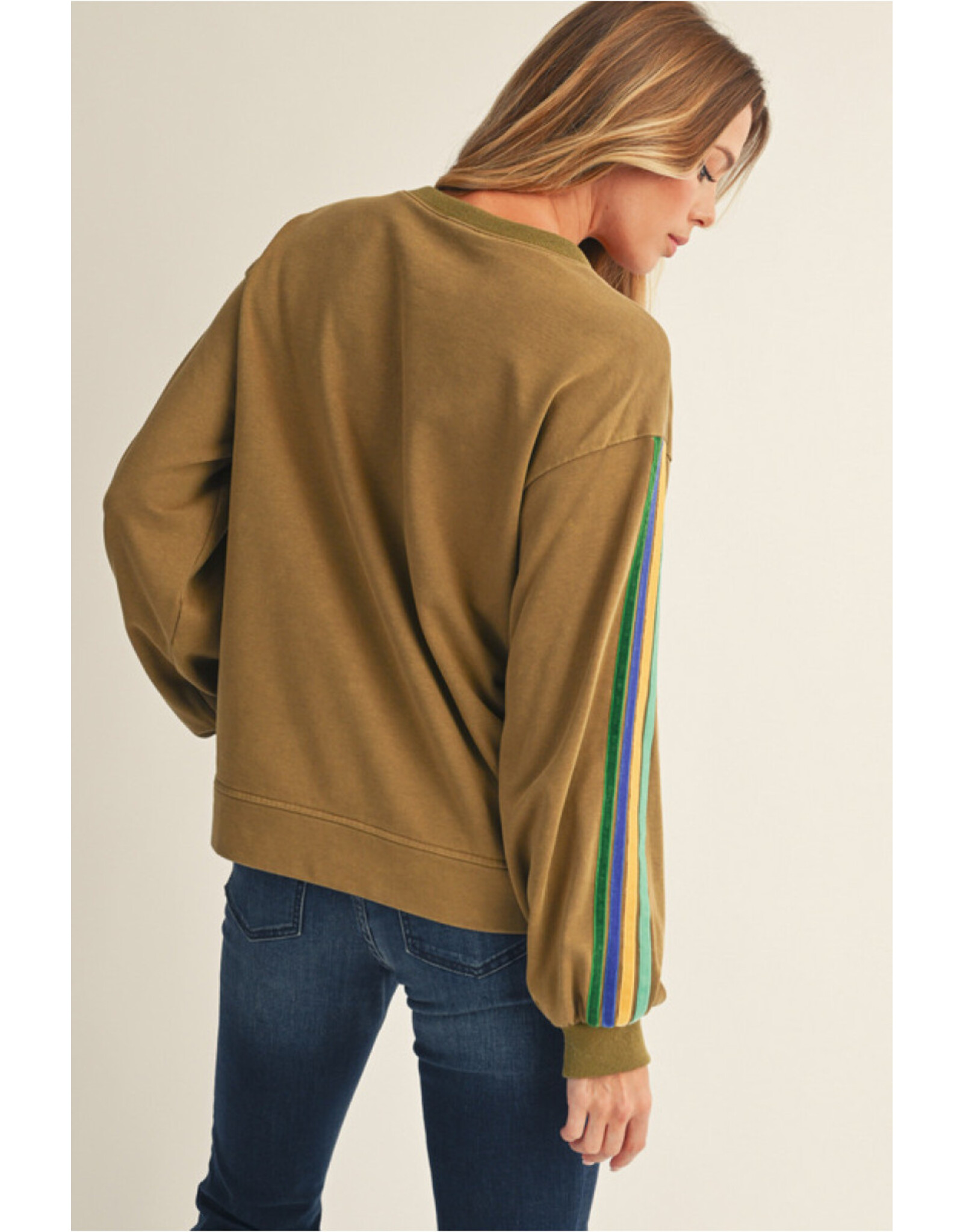 Sadie Velvet Stripe Sweatshirt