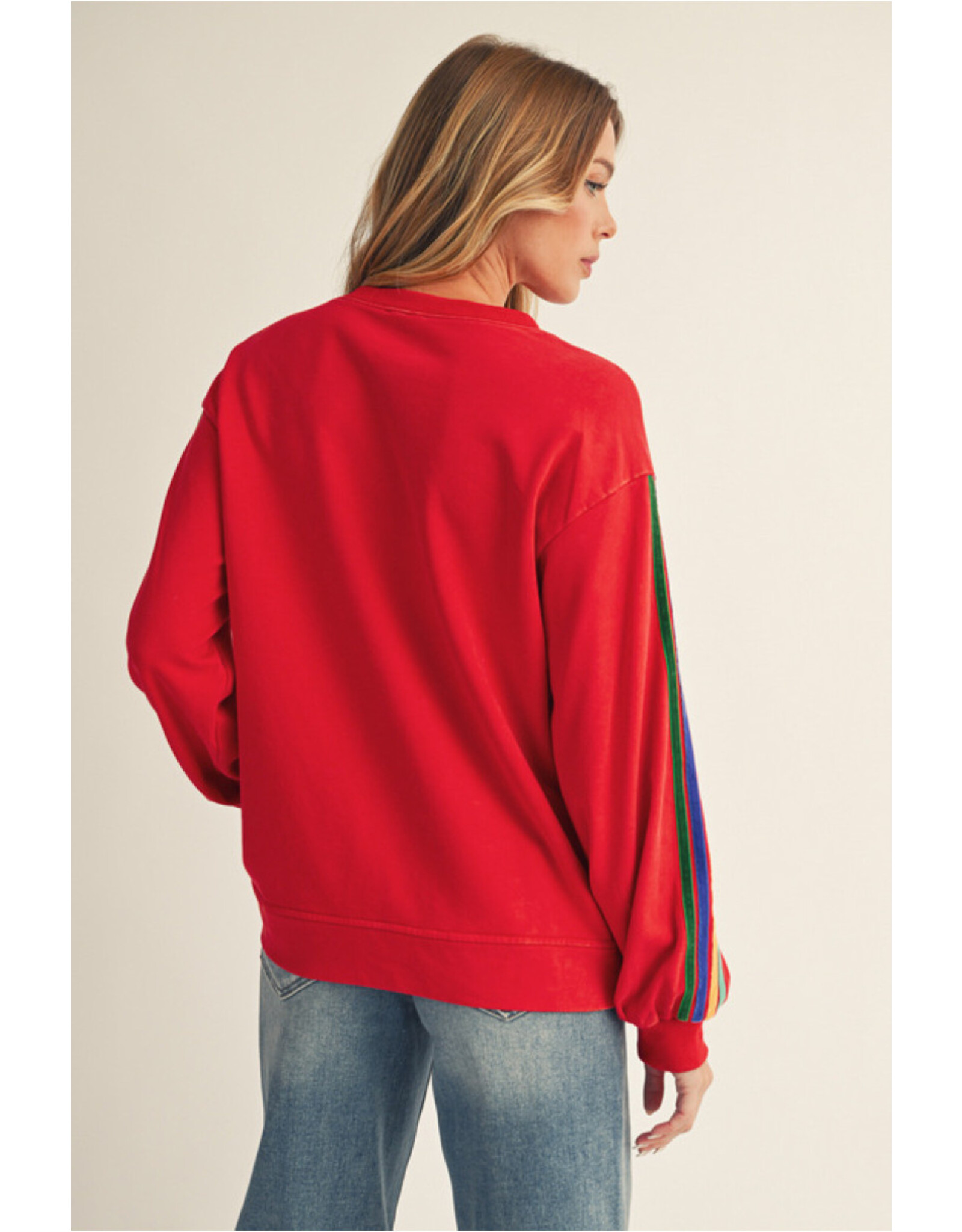 Sadie Velvet Stripe Sweatshirt