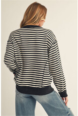 Diane Drop Shoulder Black Stripe Top