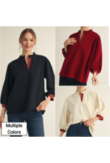 Guccish 3/4 Sleeves Solid Top Guccish 3/4 Sleeves Solid Top