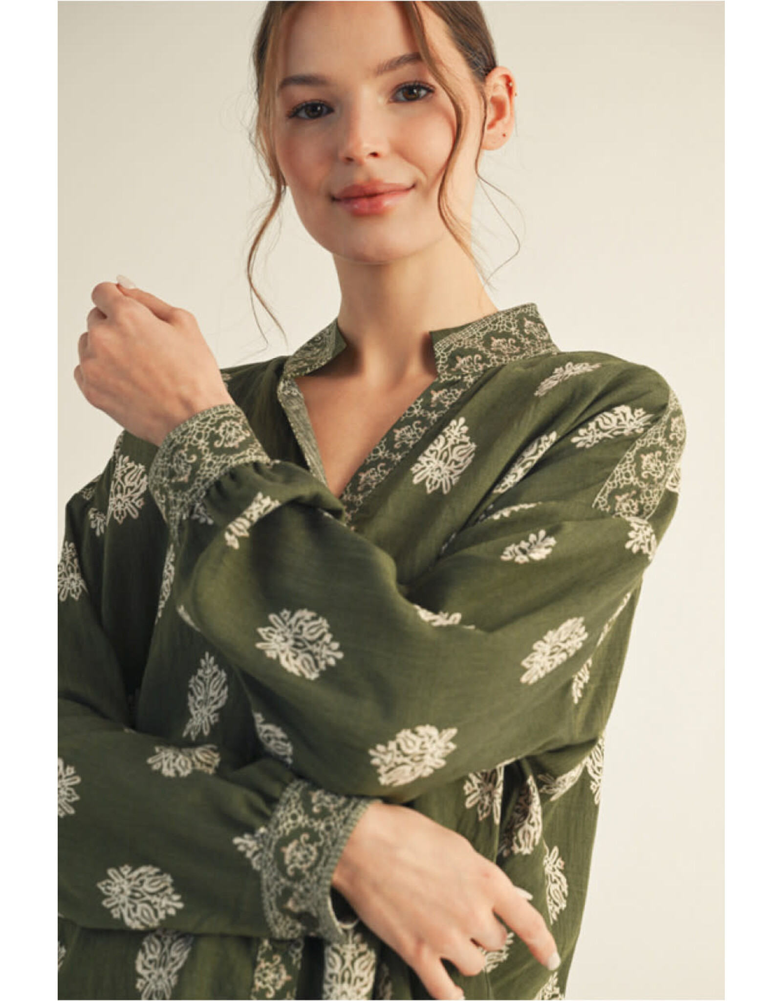 Tierra Damask Pattern Top