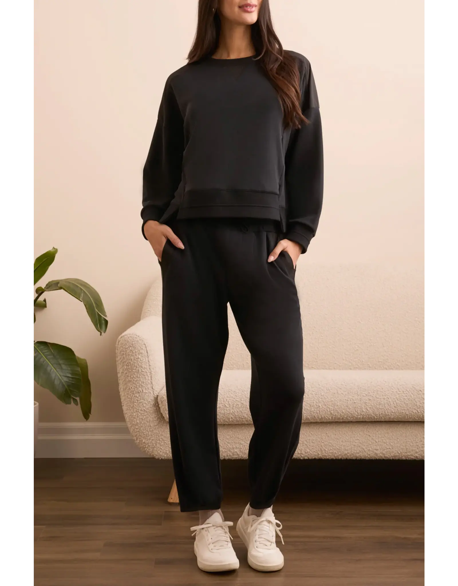 Tribal Tribal Long Sleeve Combo Top with Pockets