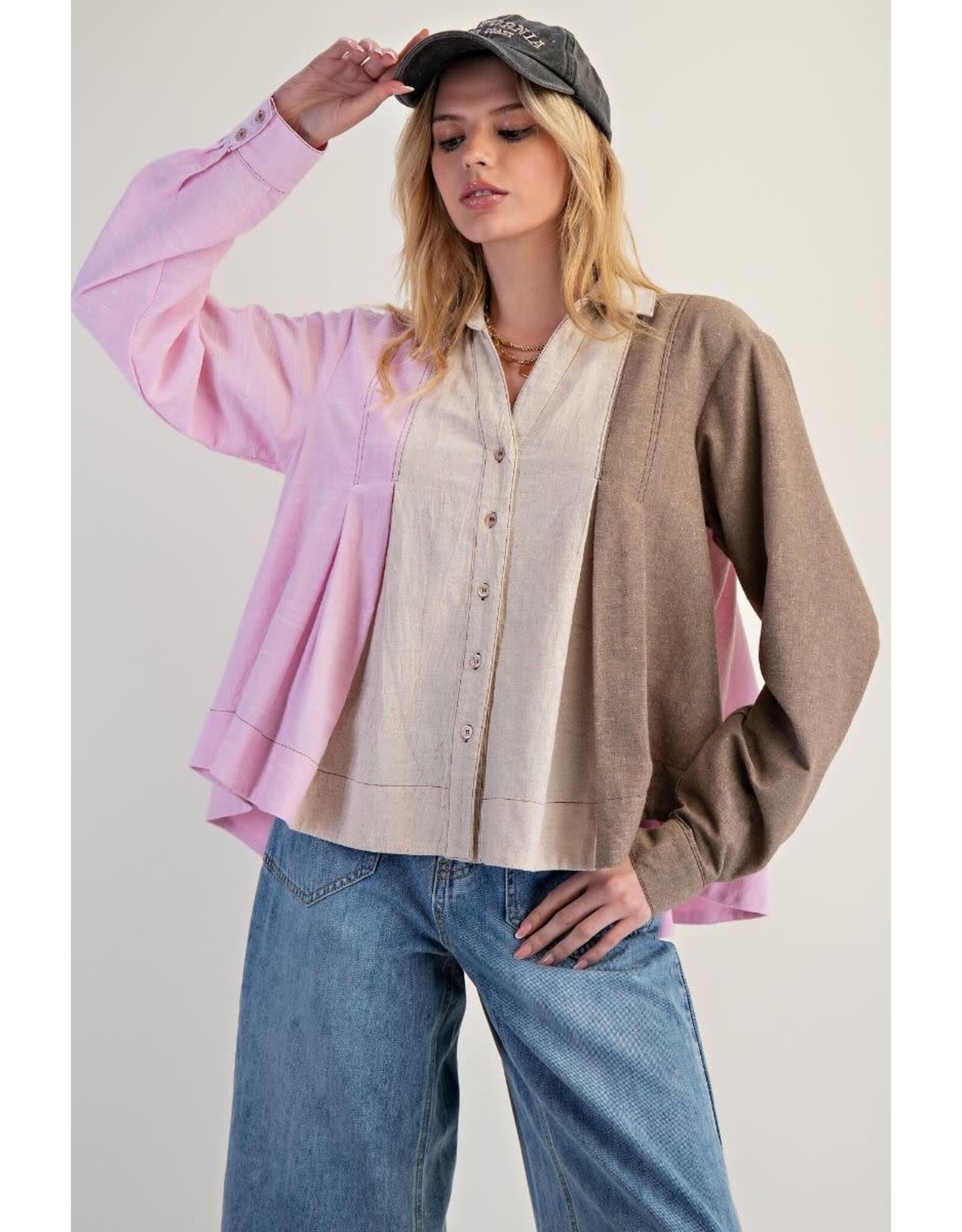 Carol Color Block Swing Shirt
